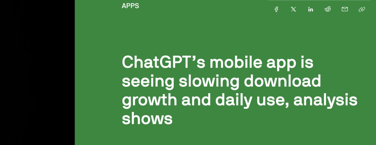 分析顯示：ChatGPT移動端下載量與日常使用增長放緩