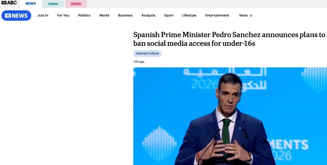 西班牙拟立法禁止16岁以下青少年使用社交媒体