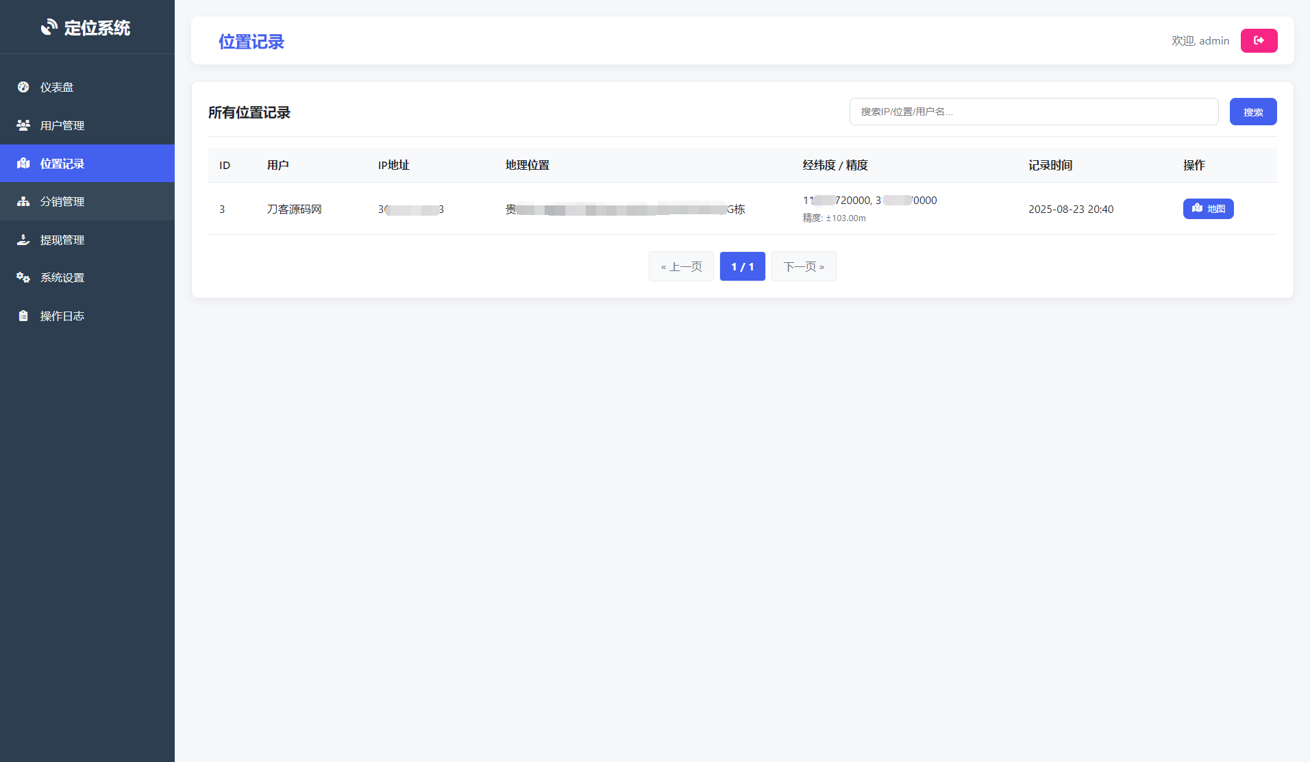 IP定位系統(tǒng)源碼 二開版 新增分銷功能