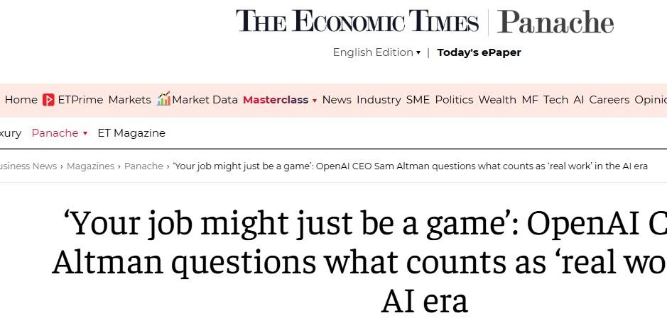 OpenAI阿爾特曼預(yù)言：AI浪潮下，“真正的工作”會(huì)消失嗎？